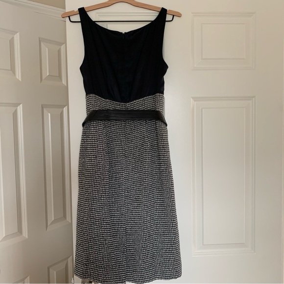 Rickie Freeman for Teri Jon Houndstooth Black Silk dress~ size 4 - Picture 2 of 5